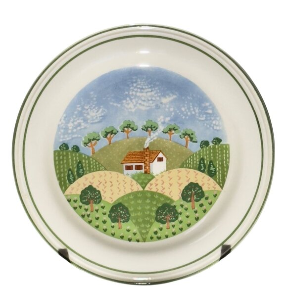 Sangostone Country Cottage Dinner Plates 10.5" Dia. Set Of Four - Picture 1 of 10